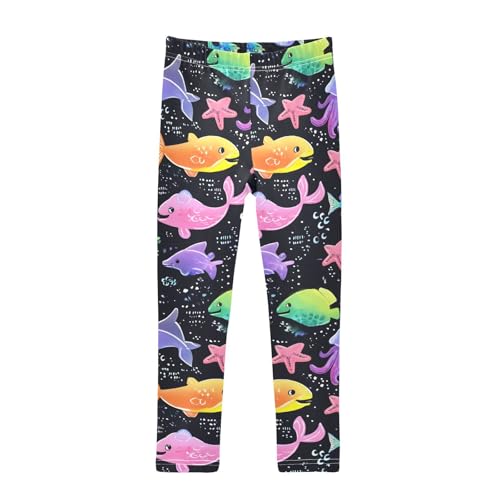 Girls' Leggings Children's Yoga Pants Skinny Printed Dance Cute Marine Animal Comfortable 4T