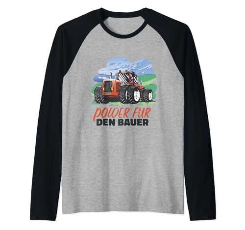 Spruch Lustig Bauer Trecker Landwirtschaft Landwirt Traktor Raglan Baseball Tee