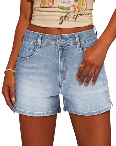 Image of CHICZONE Womens Mid-High Waisted Stretchy Denim Jean Shorts