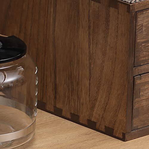Ddyuri Drawer Organizer Coffee Pod Holder - Kitchen Cutlery Storage Accessories/ K-Cup Drawers With Detachable Wooden Partition - Coffee Capsules Organization Counter - Wood Desktop Small Cabinets 2-Tier Cf2D2C-Dark #TOP5