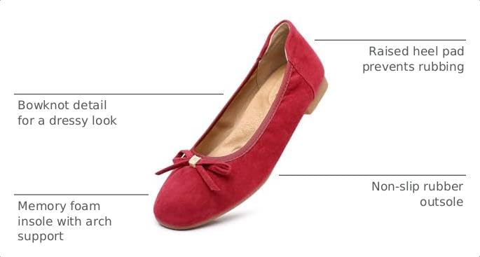Image of Women's Comfortable Round Toe Bow Ballet Flats Shoes