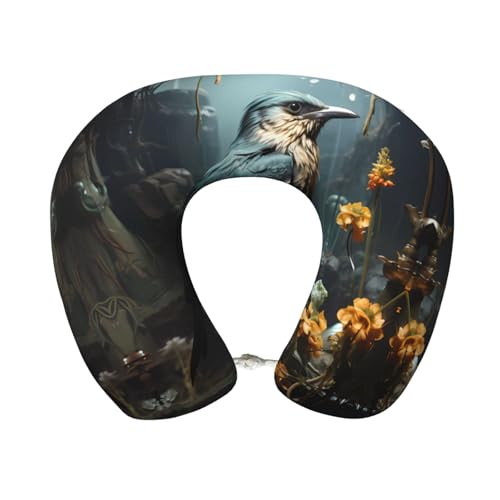 Almohada de viaje espuma viscoelástica tamaño U lavable miniatura 1