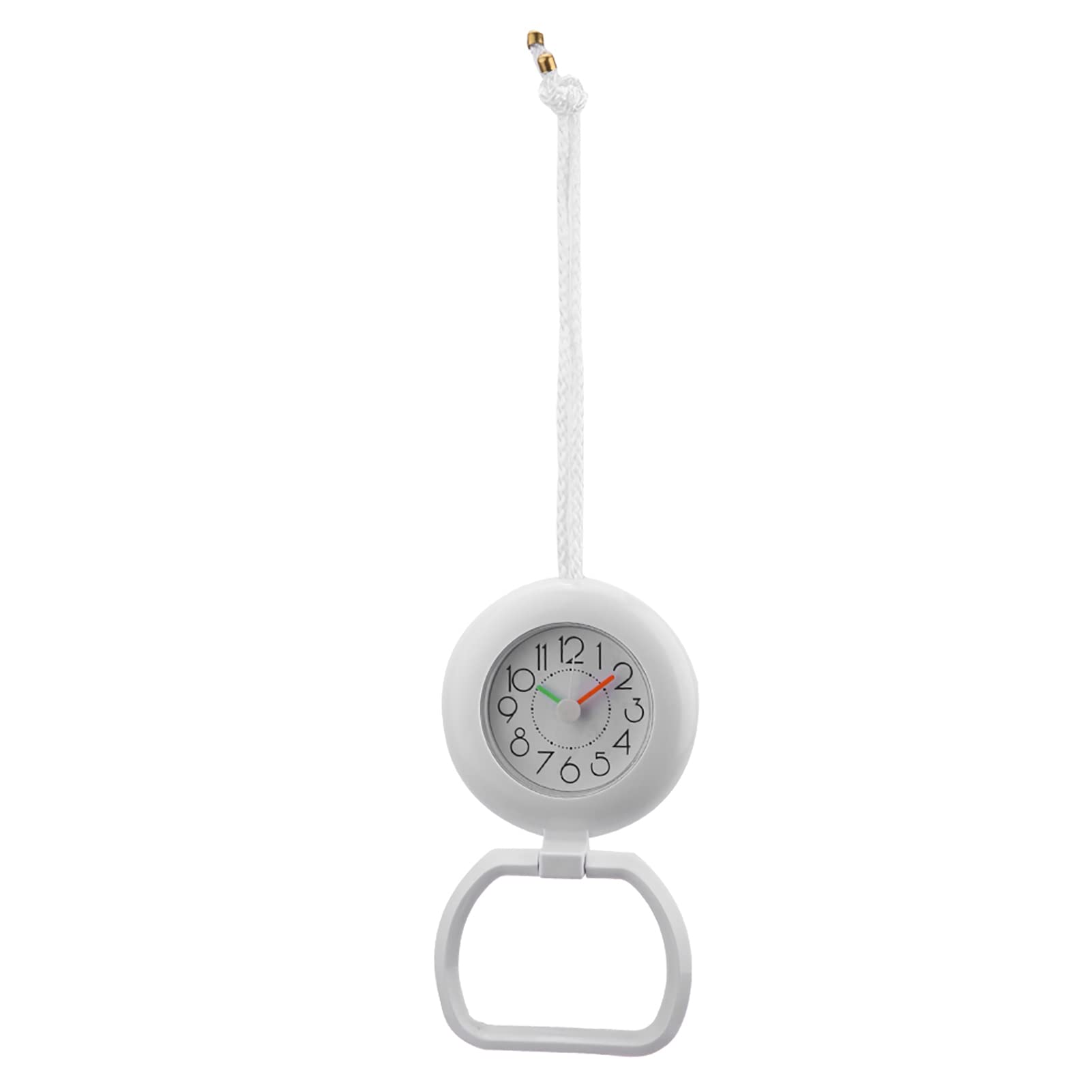 Reloj de Ducha Impermeable de Moda, de Mesa Colgante de Doble Uso, de Plástico para Baño Cocina Decoración del Hogar 12,2x9x14,3 Cm (Blanco)