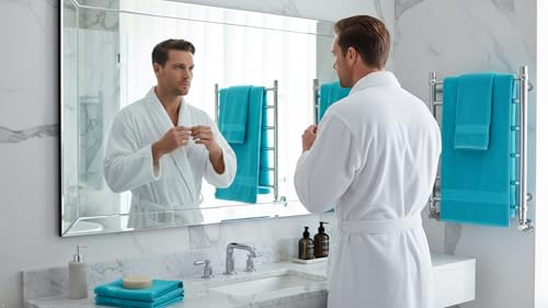 Bath Towels Set-100% Cotton- 2 Bath, 2 Hand & 2 Washcloths- Large, Thick, Fluffy, Absorbent, Quick Dry, Soft, Plush -Gift, Pool, Hotel, Gym Towel -6 Piece Luxury Bathroom Towels -Aqua Blue / Turquoise by CRAFTBERRY - Image 6