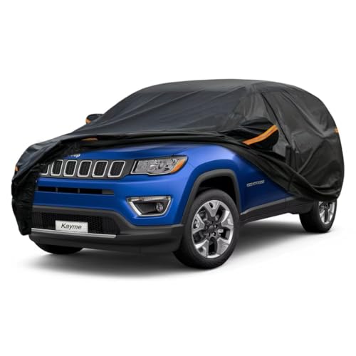 Kayme SUV Car Cover Fit for BMW X3 (2010-2025) Automobiles All Weather Waterproof, Outdoor Cover Sun Rain Protection, with Lock and Zipper Door.Black black Custom Fit BMW X3