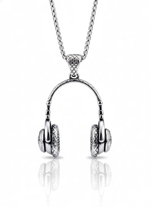 Vintage Headphone Pendant Necklace for Men | Music Lover Jewelry | Retro DJ Headset Pendant with Stainless Steel Chain | Hip-Hop, Streetwear & Gift Accessory-image-18