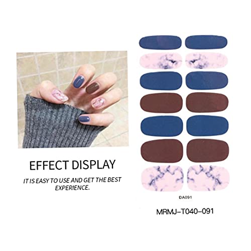 Nagellack-Streifen selbstklebende volle Nagelaufkleber Wrap Maniküre Dekorationen Style8 – Bild 5
