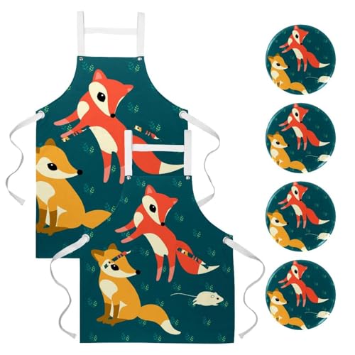 Tablier de serveuse lot de 2 pour restaurant travail nettoyage et bistrot avec broches