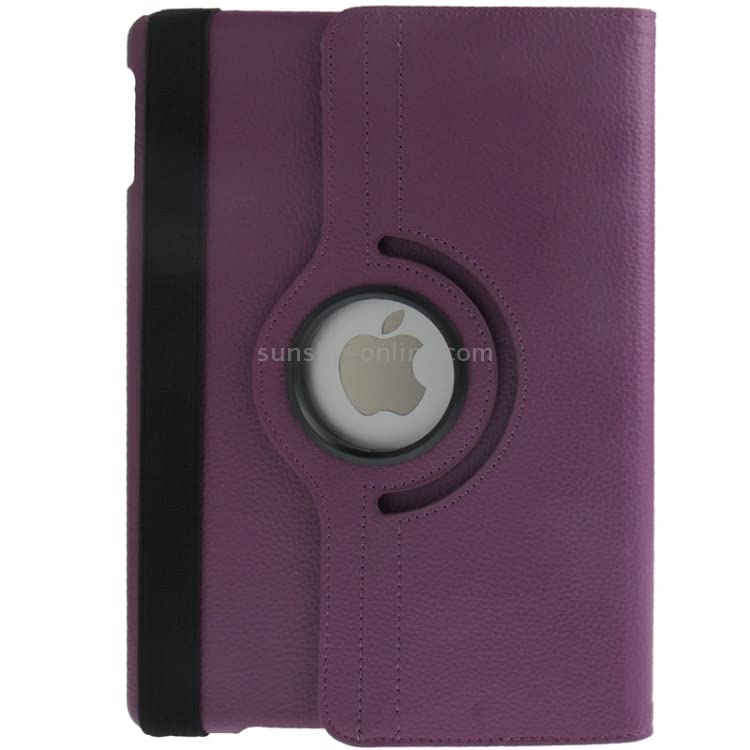 PU Leather Rotate Stand Case for iPad 9.7 inch 5th/6th Generation 2017/18 and For iPad Air 1st Generation and iPad Air 2 2013/14 (Purple) - Image 3