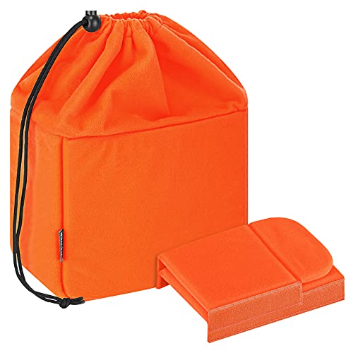 Neewer® - Custodia per fotocamera, pieghevole, con divisori imbottiti, per Sony Canon Nikon DSLR, luce di registrazione o flash (arancione)