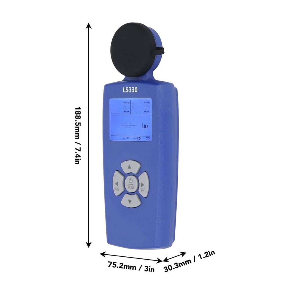TsoLay Medidor De Luz Digital, Medidor De Iluminancia Espectral LS330, Alta Precisión (0-1 000 000 Lux), Mide Lux/CCT/CRI/Curva Espectral, para Diseño De Iluminación, Crecimiento Vegetal Y Fotografía