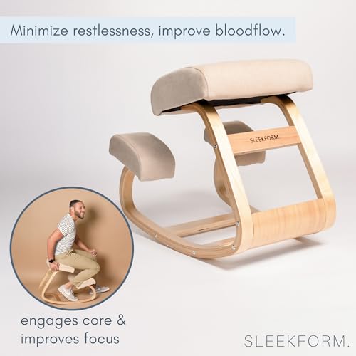 image for Sleekform Ergonomic Kneeling Chair - Home Office Rocking Desk Stool fo