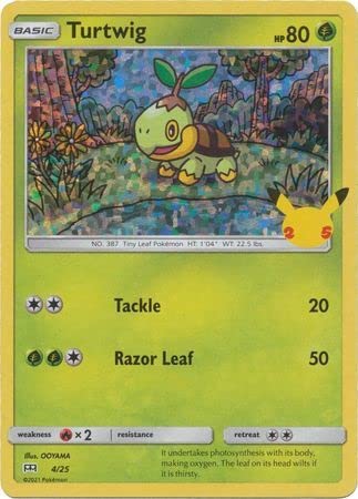 Turtwig 4/25 Holo Pokemon Card (McDonalds Collection 2021) + 1x TitanCards® Toploader