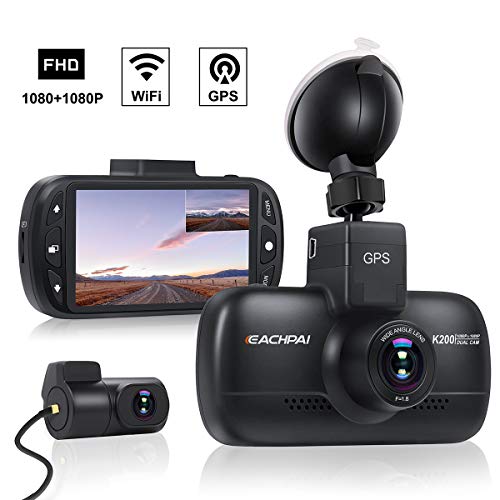 Wi-Fi Car Dash Cam with GPS FHD 1080P & 1080P Dual Dash Cam