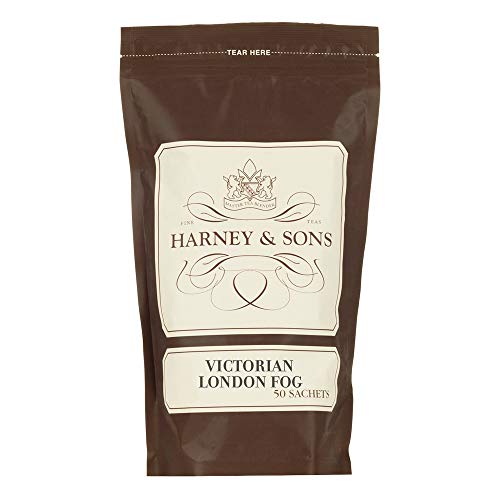 Harney & Son Victorian London Fog, Bag Of 50 Sachets, Black Tea W/Bergamot Oil And Vanilla #TOP1