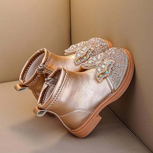 IWIHMIV Girl Snow Boots Girls Sparkly Boots Girls Winter Boots Comfortable Winter Shoes Waterproof Lightweight Ankle Booties4