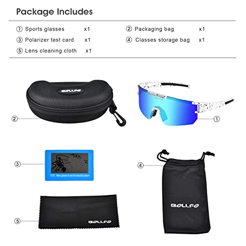 Bollfo Sports Polarized Sunglasses For Men Women, Uv400 Protection Cycling Glass For Baseball Fishing Hiking Golf #TOP6