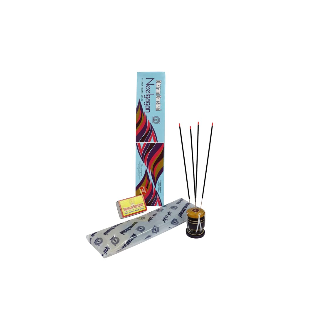DHARAM DARSHAN Incense Sticks Set Of 1 Boxes Scented Incense Sticks With 2 Natural Aromatic Incense Holder Indian Handmade Small Incense Stick Hinu Temple Pooja Home Décor Agarbatti Stand Diwali Gift