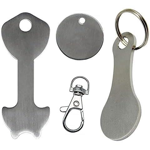 3PCS Shopping Trolley Tokens Removable Trolley Coin Shopping cart Release Key with 1pcs keychain for Shopping Carts Cover