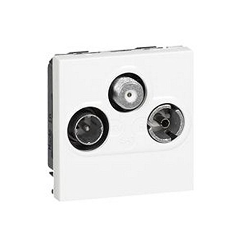 Legrand 078786 Mosaic TV-R FM et DAB Prise, 2 Modules, Blanc