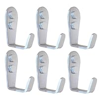Beilala Coat Hooks Wall Mounted, 6 Pack Brushed Stainless Steel Door Hooks Heavy Duty Single Wall Hook, Large L Metal Hook for Clothes Robe Towel Hat Bag Key Cup