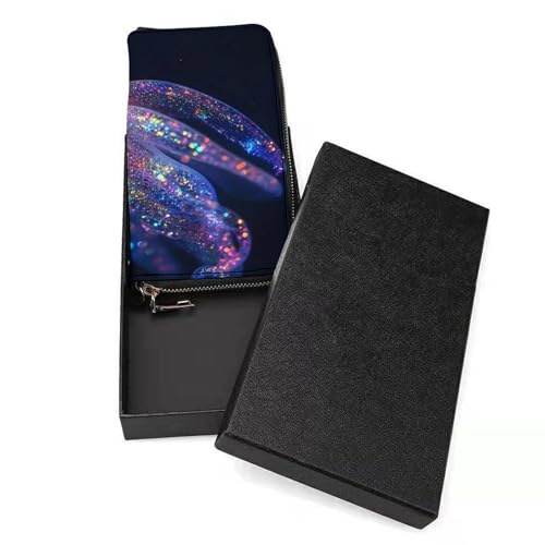 Glitter Squid Clutch Wallet Wristlet Long Handbag PU Leather with Card Slots Cash Coin Pocket for Women Men3