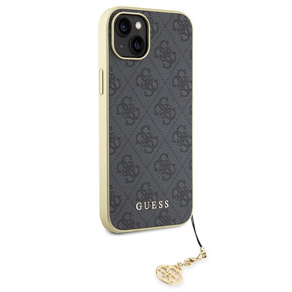 GUESS Custodia Guess GUHCP15MGF4GGR per iPhone 15 Plus 6.7" rigida grigia 4G Collezione Charms
