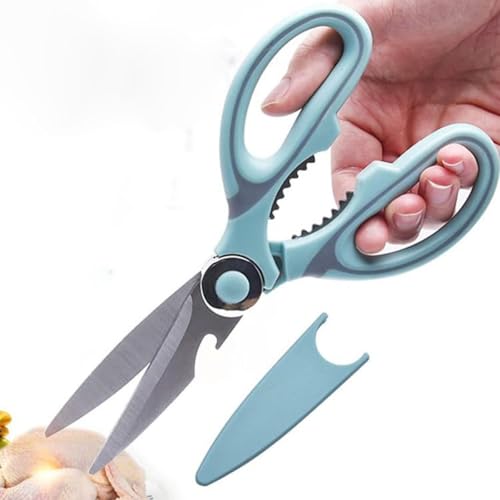 Tijeras De Cocina De Acero Inoxidable Con Agarre Tpr, Tijeras De Cocina De Acero Inoxidable Resistentes Para Cortar Carne, Alimentos, Pescado, Aves De Corral, Tijeras Afiladas Multiusos
