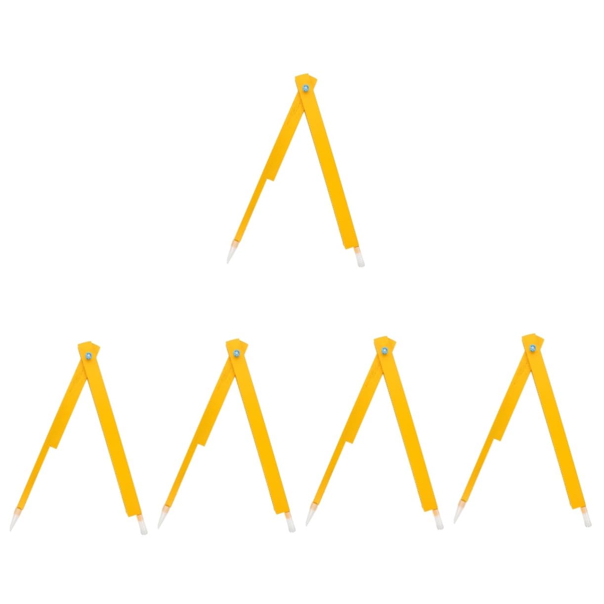 NUOBESTY 5 Piezas Brújulas Herramienta De Círculo De Dibujo Brújula De Demostración Para Dibujar Círculos Brújula De Pizarra Herramientas De Geometría Yellow Abdominales