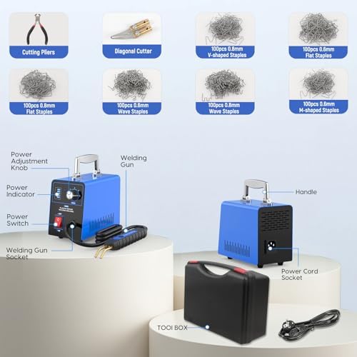 Plastikowa spawarka 15-80 W, regulowana, 600 gwoździ, spawarka ręczna, naprawa samochodu, zestaw naprawczy zderzaka, szybkie nagrzewanie, regulacja temperatury, uniwersalne spawanie
