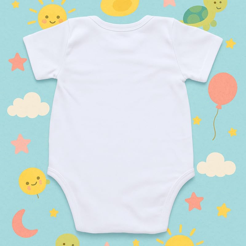 Image of KNITROOT Father's Day Special, Cotton Onesie, My Super Daddy, Happy Father's Day, Unisex Baby Kids Half Sleeve White Romper, Snap Button, Bodysuit, 0-12 Months, Infant Cloth for Boys & Girls