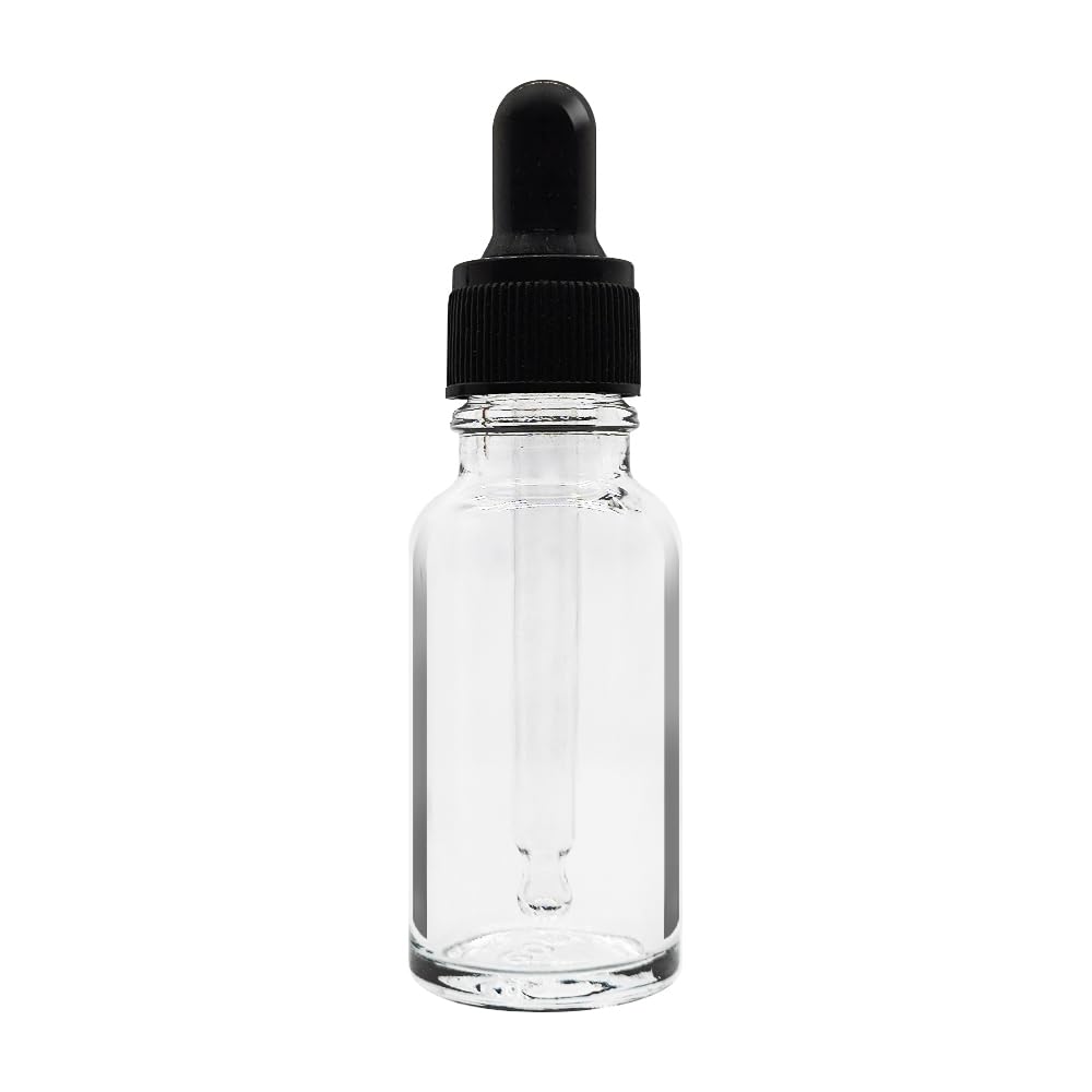 Botella cuentagotas vacía de ámbar para aceite esencial, vidrio, 5-50 ml, recargable