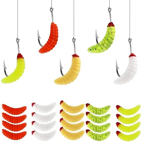 FishingPepo 100pcs Soft Baits Worms Fishing Lures, Soft Plastic Worms, Bass Fishing Worms, Soft Bait Shad Fishing Lure, Plastic Fishing Bait Worm Baits Artificial Fisherman Accessories Cover