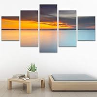 SIGNWIN 5 Panel Canvas Wall Art Landscape Mountain for Home Decorations Ready to Hang - 60