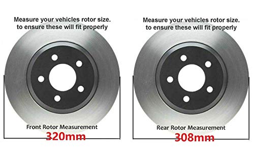 Image of Detroit Axle - Brake Kit for 2014-2020 INFINITI QX60 2013-2020 | Nissan Pathfinder 2015-2021 Murano, Disc Rotors Ceramic Pads Replacement 12.60 inch Front and 12.13 inch Rear Rotor