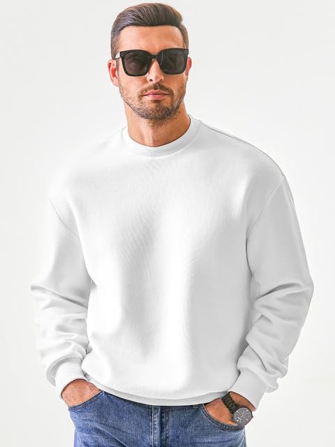 JMIERR Men's Casual Long Sleeves Crewneck Sweatshirts Cotton Pullover Sweatshirt for Men - Image 3