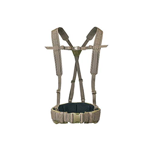 Tasmanian Tiger Warrior Belt MK III, Tactical Battle Belt, MOLLE Webbing, Chest Strap Carrying System, Large, Olive