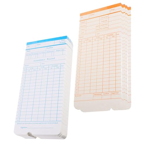 Cartes de pointage hebdomadaires pour suivi de présence matin après-midi au bureau (190 feuilles)