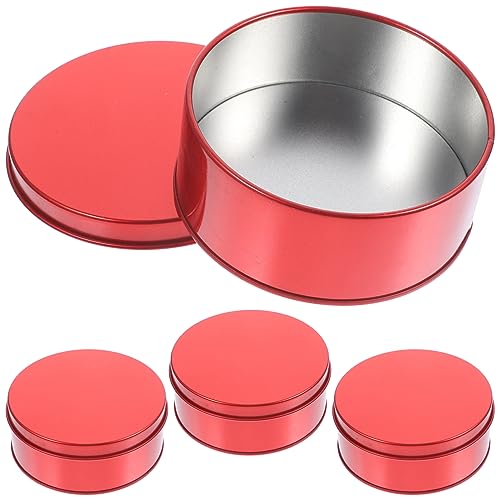 HOLIDYOYO Metal Cookie Tins Lids Round Tin Boxes Christmas Candy Storage Large Cookie Storage Boxes for Giving