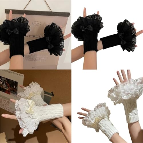 Ruched Lace Cuff For Wedding Wrist Length Bridal Prom Gloves For Driving Wedding3