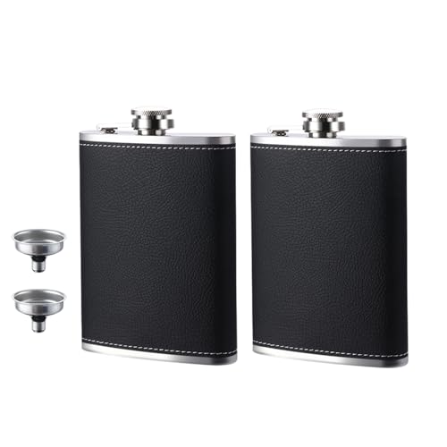 Hip Flask 2 Pack 8oz Stainless Steel Flask with Funnel Portable Flask for Camping Hiking Outdoor Adventures Social Gatherings and Gift Giving