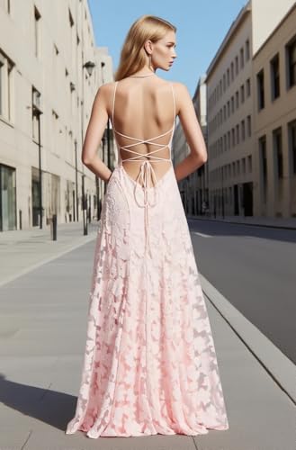 Laces Bridesmaid Dress Spaghetti Strap Cowl Neck A Line Floral Formal Evening Dresses4