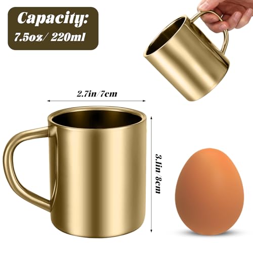 Cunhill 4 Set 7.5oz/220ml Gold Coffee Mug Double Walled by Cunhill - Used condition - Image 3