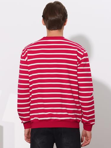 Lars Amadeus Men's Striped Sweatshirt Regular Fit Round Neck Long Sleeves Printed Pullover Sweatshirts3