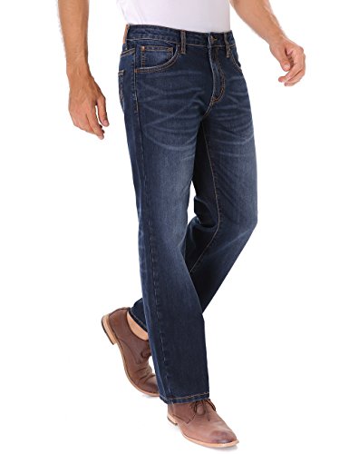 Indigo alpha Mens Stretch Jeans,Lightweight Straight Fit Jeans for Men Comfortable Blue Denim Classic Men Jeans 31W x 32L