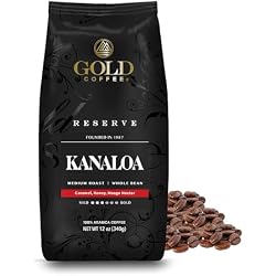 Gold Coffee Co. Kanaloa Blend - Medium Roast - Whole Bean - 12 oz. | Premium 100% Arabica Coffee - Notes of Caramel, Honey, Mango Nectar