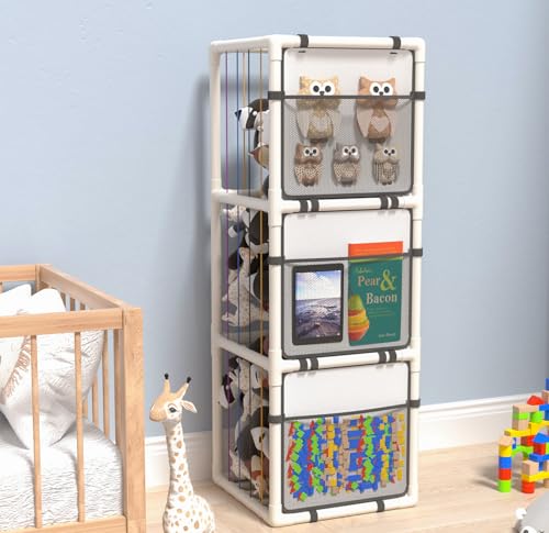 chinensis 2025 New Extra Large Stuffed Animal Storage Zoo-ABS Plushies Organizer with Colorful Bands and Limit Switches, Creative Display Shelf for Nursery, Playroom, Kid Room,Bedroom