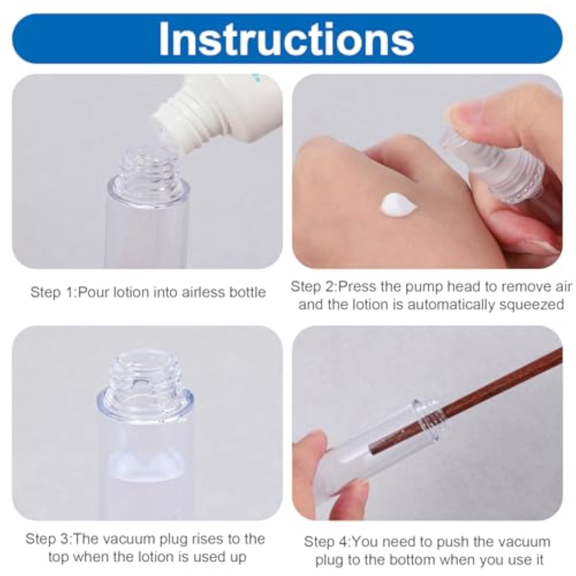 12PCS Airless Pump Bottles Travel Set, Refillable