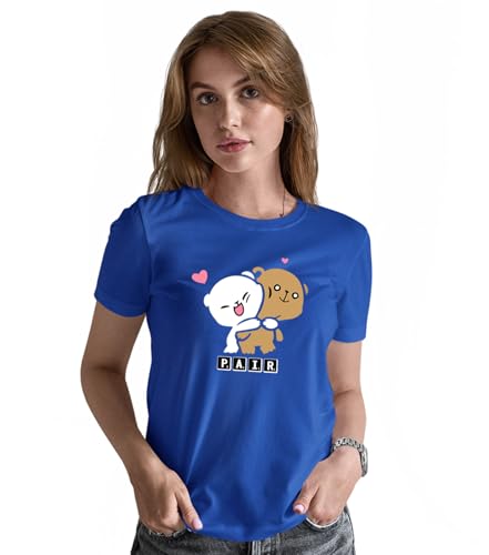 Image of INDISSH Couple Love Printed Matching 100% Cotton Tshirt for Men and Women - CPN-Pair