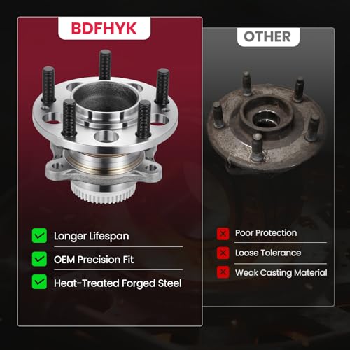 512492 2PCS BDFHYK Rear Wheel Bearing and Hub Compatible with Hyundai Elantra 2011-2016 1.8L L4 Compatible with Hyundai Elantra 2014-2016 2.0L L4 by BDFHYK - Used condition - Image 8